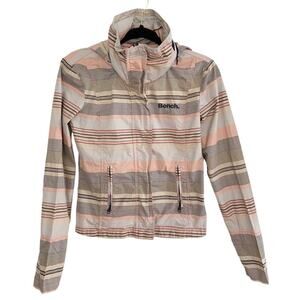 Bench BBQ Multicolor Stripe Active Zip Front Wind Rain Resistant Jacket Small